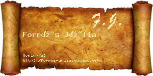 Forrás Júlia névjegykártya